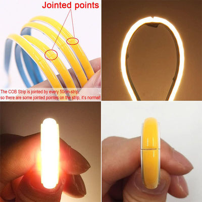 10W/m DC 12V24V 320Leds 빨간 금 노란색 얼음 파란색 푸른 녹색 보라색 유연 COB LED 스트립 라이트 야외 및 실내 장식