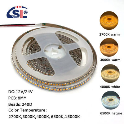 방수 IP65 2835 LED 스트립 3000K 4500K 6500K 빛 115lm/w 작업 시간 50000 시간
