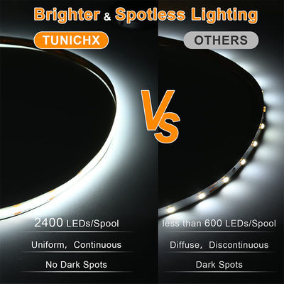480Leds 6500K 화이트 플렉서블 COB LED 스트립 라이트 12V/24V 전압의 실내 장식용