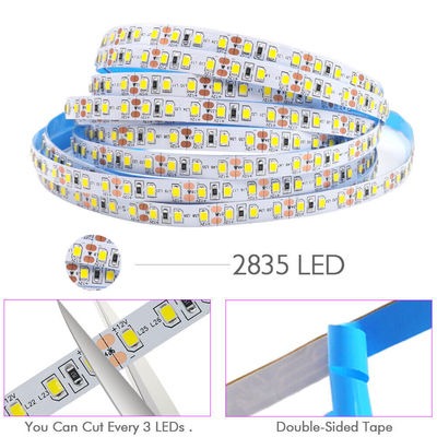홈 12v 8mm 120leds 12000K 냉정 하얀 다이 커팅 보드 SMD2835 LED 스트립 라이트 실내 장식
