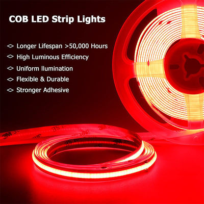 COB LED 스트립 라이트 IP20 8mm 12V24V 480LEDs 적색 실내 및 야외 장식