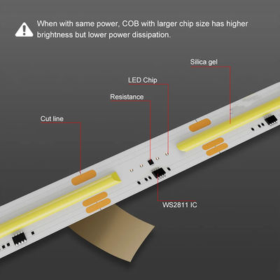 12V/24V 가동 물 흐르는 LED 스트립 라이트 3000K 따뜻한 흰색 COB SMD2835 360LED
