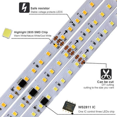 12v24v 8mm 120leds 4000K 자연 전자판 SMD2835 디머와 함께 LED 스트립 라이트