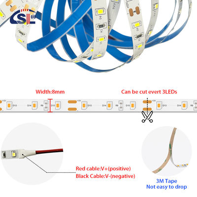 5v 8mm 3000K 320leds IP65 방수 1cm 단면 COB 유연 SMD2835 LED 스트립 라이트