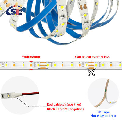 5V 8mm 320LEDs 4000K IP65 1cm 단면 방수 전자판 COB 유연 LED 스트립 라이트