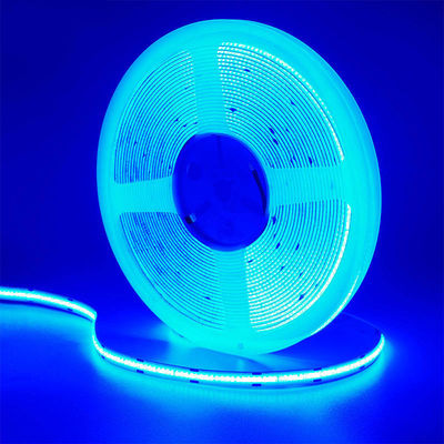 CE LVD EMC ROHS FCC REACH ERP2.0 인증 아이스 블루 COB LED 스트립 라이트 폭 8mm