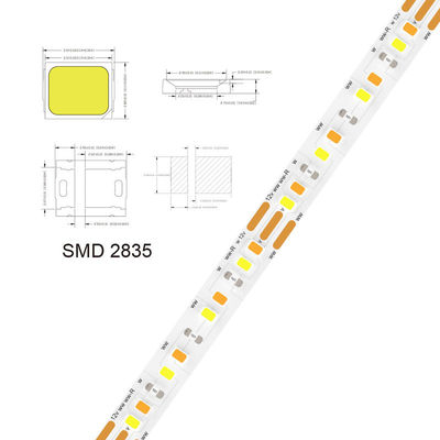 CCT 12V24V 8mm 120leds 3000K-6500K 35 TV 백라이트 캐비닛을위한 구리 LED 스트립 라이트