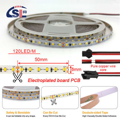 주거용 LED 라이트 스트립 DC12V 24V SMD2835 전자판 PCB 120Ds 8mm Ra 80 3000K