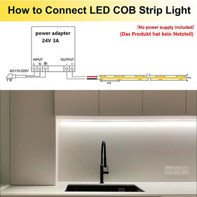 LED 스트립 라이트 8mm10mm 480leds 3000K4000K6500K 따뜻한 자연 흰색 유연 COB 라이트