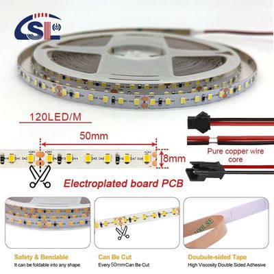 주거용 LED 라이트 스트립 DC12V 24V SMD2835 전자판 PCB 120Ds 8mm Ra 80 6500K 실행