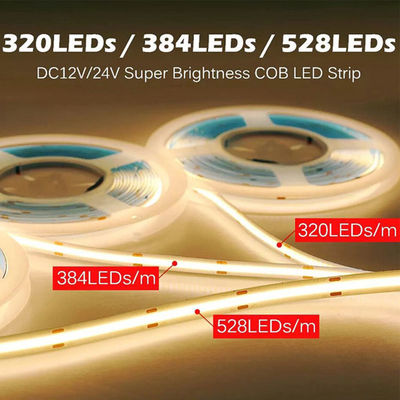 방수 맞춤형 DC12V24V 8mm10mm 너비 3000K 6500K CCT COB LED 스트립 라이트