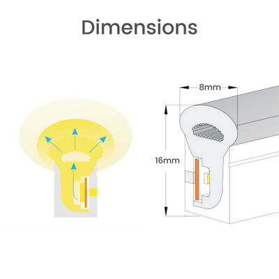 네온 플렉스 DC 12V IP65 방수 8x16mm 120 LED / M 전용 키트 12V 에너지-운동