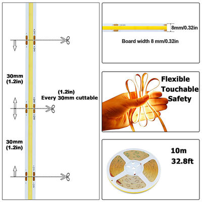 4000K COB 유연 LED 스트립 480Leds 8mm10mm 폭