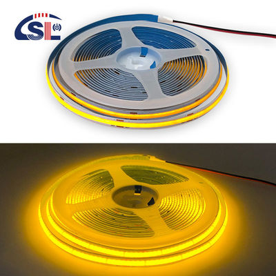 호텔 하우스 COB LED 스트립 라이트 CE RoHs IP20 Ra90 8mm 너비 12V 24V 황금 노란색