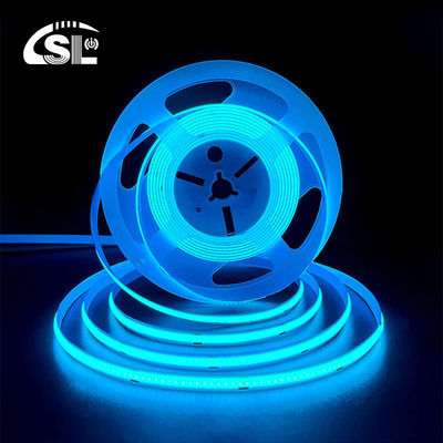 320Leds 높은 밝기 얼음 블루 COB LED 스트립 라이트 CE RoHs IP20 8mm 너비 12V24V