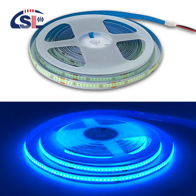 320Leds 높은 밝기 얼음 블루 COB LED 스트립 라이트 CE RoHs IP20 8mm 너비 12V24V