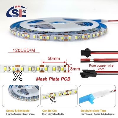 유연한 디자인 8mm 120leds 4000K 자연 Mesh 플릿 유연 SMD2835 LED 스트립 라이트