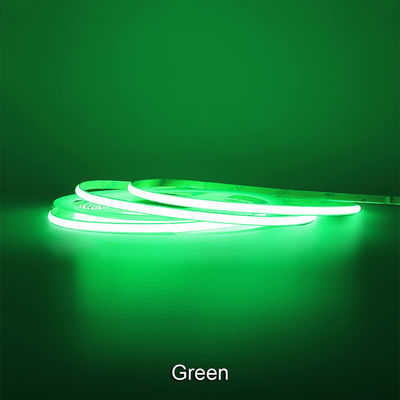 오래 지속되는 COB LED 스트립 라이트 IP20 8mm 12V24V 320leds 야외 실내용 녹색