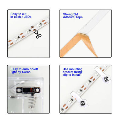 단면 유연 전자기 SMD2835 LED 스트립 라이트 5V 120LEDs 8mm 3000K4000K6500K