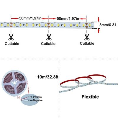 110V220V 8mm 120LED 3000K4000K6500K 따뜻한 흰색 자연 흰색 전자기판 SMD2835 LED 스트립 라이트