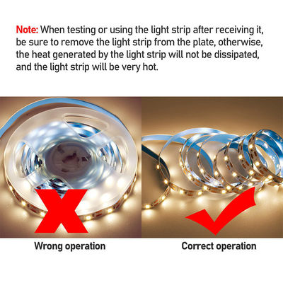 디머 지원 5v 8mm 120leds 3000K 따뜻한 흰색 유연 전자기 LED 스트립 라이트