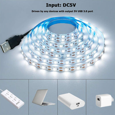 120LEDs/m 5V 8mm 6500K 흰색 단면 유연 전기판 SMD2835 LED 스트립 라이트