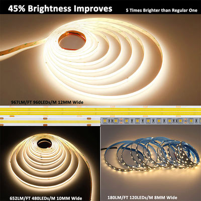 DC12V24V 8mm10mm 320leds 3000K 온도 유연성 COB LED 스트립 라이트 실내 장식