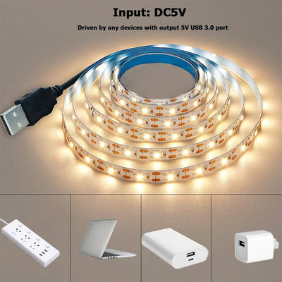3- 120° 빔 앵글 5v 120leds 8mm 4000K 자연 하나 빛 하나 자르 SMD2835 LED 스트립 빛