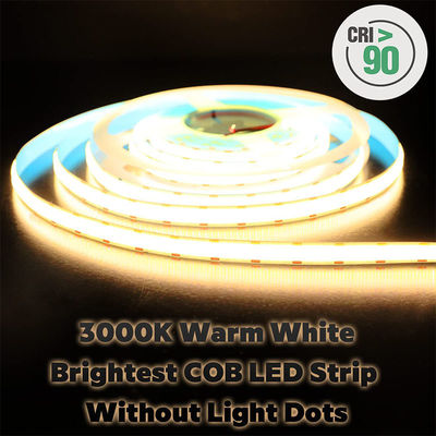 2- DC12V24V 8mm 320Leds 3000K 따뜻한 COB LED 스트립 라이트 캐비닛 침실 부엌 조명 장식