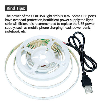 320LEDs 8mm 블루 플렉시블 COB LED 스트립 라이트 실내 및 외부 장식 -20 60C