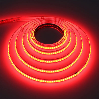12V 디밍 가능한 빨간색 COB LED 스트립 라이트 실내 및 야외 장식용 8mm 320 LED