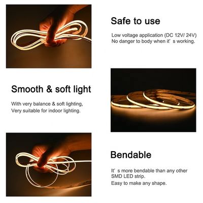 지원 디머 높은 밝기 8mm10mm 320leds 3000k-6500k COB LED 스트립 라이트와 3-