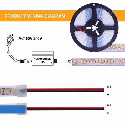 방수 IP67 12V 24V LED 스트립 흰색 따뜻한 흰색 2835 120LEDs /m 야외 정원 장식