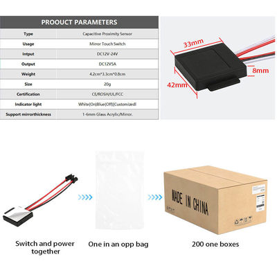 SL 12V 5A 60W 스마트 라이트 센서 터치 스위치 욕실 거울 감지 범위 1-6mm