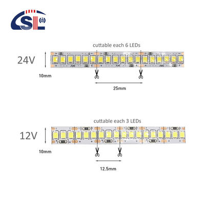 전기판 12V/24V 240D 3000 4000k 6000K 2835 LED 스트립 조명 거울 조명