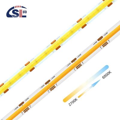 플렉서블 리본 576 LEDs/m 12V 24V DC 2 와이어 CCT COB 스트립 라이트 조명 프로젝트