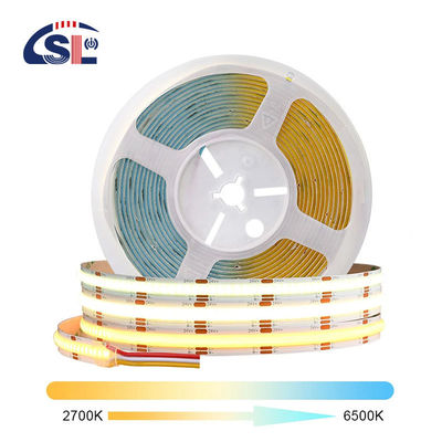 12v24v 8mm 608leds 3000K 4000K 6500K CCT 전자기 듀얼 컬러 COB LED 스트립 라이트
