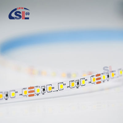 실내 장식 높은 밝기 12v24v 10mm 120leds 3000K-6500K CCT 유연한 듀얼 컬러 COB LED 스트립 라이트