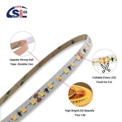 IP20 2835 SMD 단색 LED 스트립 라이트 120 LED 12V 24V 8W 저전압 3M 거울