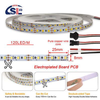 2835 CCT LED 스트립 120Leds/m 듀얼 화이트 컬러 온도 조절 유연 테이프