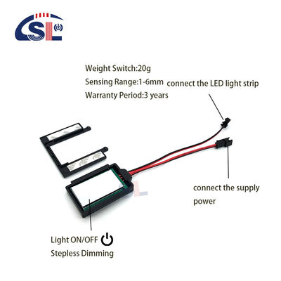 스마트 12V DC 3a / 5a 욕실 LED 조명 단일 / 세 가지 색상 디머 터치 센서 스위치