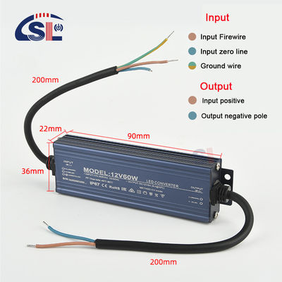 24V 입력 전압 LED 빛 트랜스포머 IP67 방수 야외용 60W 200W 400W 500W