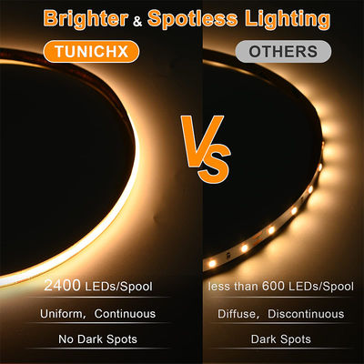 전기판 COB 24v COB 576Ds 휴식 분위기를 만들기 위한 8mm LED 빛 스트립