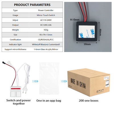 60W 세 가지 컬러 LED 스마트 싱글 키 터치 디머 스위치