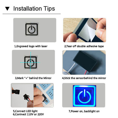 60W 세 가지 컬러 LED 스마트 싱글 키 터치 디머 스위치