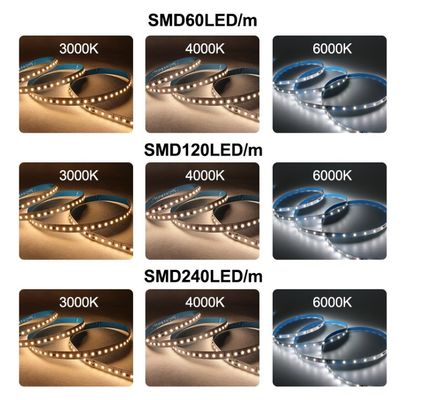 DC12V SMD2835 60D 8mm 1100-1200LM 12000K Ra70 다이 커팅 보드 스마트 미러용 LED 빛 스트립