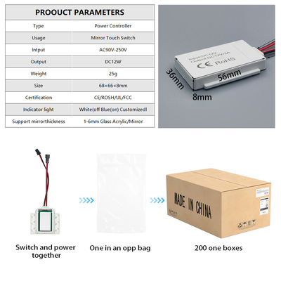 110V 240VAC LED 스트립 라이트 컨트롤러 스마트 미러용 터치 버튼 벽 스위치