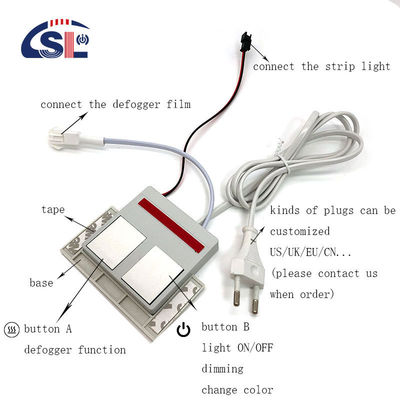 12V LED 광원 통합 욕실 거울 스위치 1N1NC 조합 1A 최대 전류