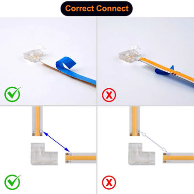 COB LED 스트립 커넥터에 대한 90도 L 모양 크리스탈 Buckle 무선 2/3pin 5/8/10mm