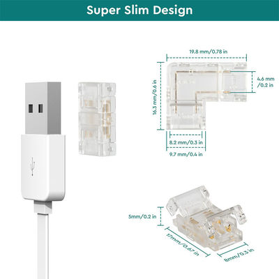 DIY 가정 조명 플라스틱 8mm 2 핀 SMD Cob LED 스트립 커넥터 현대 디자인